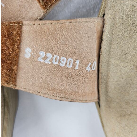 NAOT WOMEN'S BEIGE / GOLD STRAPPY PLATFORM BLOCK HEELS - SIZE 9.5 (40) - Picture 6 of 11